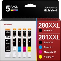280XXL 281XXL Ink Replacement for Canon 280 281 Ink Cartridges Work for TR8520 I - £54.48 GBP