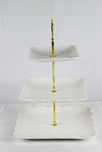 Tebery 1 Pack 3 Tier Ceramic White Food Server Display Holder 15&quot; - $59.39
