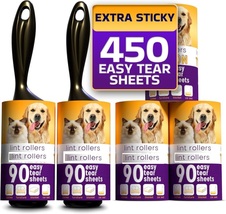 Rollers Pet Hair Value Pack of 450 Sheets / 5 Refills, Sticky Roller Pet Hair US - £13.58 GBP