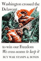 Washington Crossed The Delaware - 1944 - World War II - Propaganda Poster - £7.94 GBP+