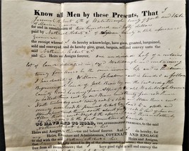 1844 antique DEED waterborough york me Jeremiah ROBERTS Nathanial lyman ... - £70.02 GBP
