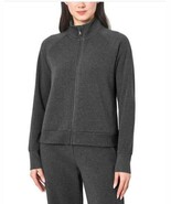Mondetta Womens Jacket Black Full-Zip Fleece Pockets Relaxed Fit Heavywe... - $60.37 CAD