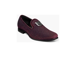 Stacy Adams Men Shoes Swagger Studded Slip On Satin Burgundy 25228-601 - £56.94 GBP