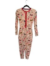 Mini Boden Girls Pink All In One Christmas Pajamas Cats Kittens Button Up Sz 13Y - £11.33 GBP