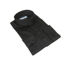 Mens CEREMONIA AVM Turkey Cotton Banded Minister Shirt Angelino-15 Black image 2