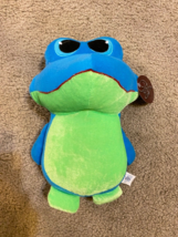 Frog Plush BJ Toy Co. Inc. Plush Shirt Legged Blue Green NTW 10&quot; Long - £9.58 GBP