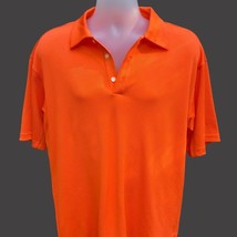 Nike Mens Solid Orange Pebble Weave Sphere Dry Short Sleeve Polo Shirt Large - £21.84 GBP