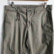 Zara Chino Pant Mens 31 Khaki Twill Slim Straight Leg Flat Front Slash Pockets  - £18.40 GBP