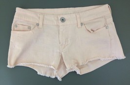 Refuge Women&#39;s Size 2 Pale Peach Cotton Blend Low Rise Cut Off Short Shorts - £5.96 GBP