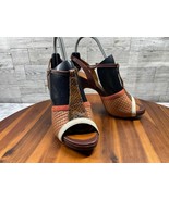 Chie Mihara Heel Sandals Women 37/ 6.5M Shoes Brown Leather Snake Strapp... - $1,090.09 MXN