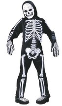 Boys White Skeleton 3-D Skelebones Jumpsuit, Mask 6 Pc Halloween Costume- 12/14 - £23.73 GBP