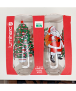 Luminarc Noel Santa Sleigh Reindeer 16oz Tumblers Set of 4 Christmas Gla... - $24.25