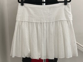 RAG &amp; BONE White 100% Cotton Perforated &amp; Pleated A-Line Skirt Sz US 10 - £134.14 GBP