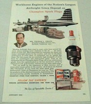 1952 Print Ad Champion Plugs Slick Airways Airplane Burbank,CA - £8.59 GBP