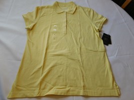 Izod Women&#39;s Ladies Short Sleeve Polo Shirt L large Sunburst Yellow NWT NEW - £22.29 GBP