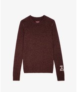 Zadig &amp; Voltaire Source Cashmere Burgundy Pullover Logo Sweater $548, XS... - $250.48 CAD