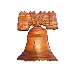 Vintage Liberty Bell Wall Hanging Copper Color Metal Sexton FREE SHIPPING - £14.80 GBP