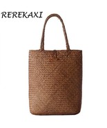 Handmade Women Handbag Summer Straw Beach Bag Bamboo Woven Female Should... - £18.02 GBP