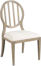 Side Chair Dining Woodbridge Emma Slatted Oval Back Vintage Wood Upholstered - £829.71 GBP