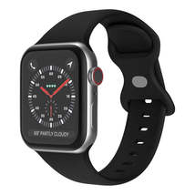 Butterfly Buckle Silicone Watchband, Size: S For Apple Watch Series, 7 45mm / 6&amp; - $13.43+