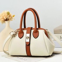 Women&#39;s Bag  Contrast Color Portable Shoulder Crossbody  Doctor Soft Leather She - £33.85 GBP