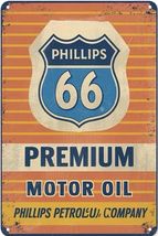 Phillips 66 Retro Vintage Gas Gasoline Oil Tin Sign 8x12 inches Station upz - $34.84 CAD