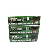 REAL TOUGH 26 GALLONS -  8 TWIST TIE  - LARGE TRASH BAGS - $12.26 CAD