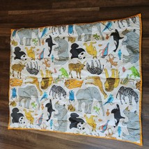 The Land of Nod Baby Quilt Blanket Comforter Jungle Zoo Safari Animals Toddler - £47.87 GBP