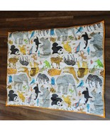 The Land of Nod Baby Quilt Blanket Comforter Jungle Zoo Safari Animals T... - $59.39