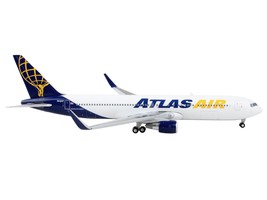 Boeing 767-300ER Commercial Aircraft &quot;Atlas Air&quot; White and Blue 1/400 Diecast M - £44.67 GBP