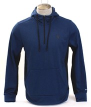 Spyder Active ProWeb Blue &amp; Black  1/4 Zip Hooded Sweatshirt Hoodie Men&#39;... - £70.31 GBP