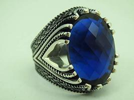 Arenaworld 925 Sterling Silver 14 Carat Blue Sapphire Oval Shape Antique... - £54.03 GBP