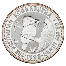 1993 Australia $1 Silver 1oz  Kookaburra (BU Condition) KM# 209 - $68.60