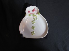 Snowman Green / White Ceramic Pacific Island Plates 5.7&quot; X 7&quot; Dolomite Plate - £15.17 GBP