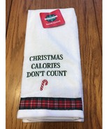 December Home Hand Towel “Christmas Calories Don’t Count” 16” X 25”Ships... - €13,47 EUR