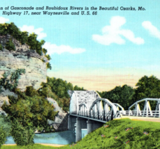 Ozarks Missouri Gasconade Roubidioux Rivers Vintage Postcard - $12.85