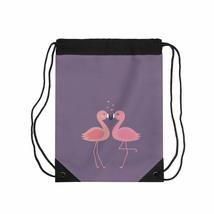 Flamingo In Love Valentine&#39;s Day Grape Compote Drawstring Bag - $55.61