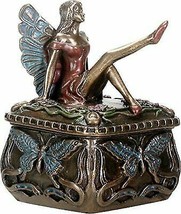 Ebros Gift Decorative Butterfly Fairy Jewelry Trinket Box Small 3.25&quot; Height - £17.66 GBP