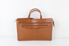 Vintage 70s Streetwear Expandable Handled Leather Briefcase Carry On Bag... - $49.45