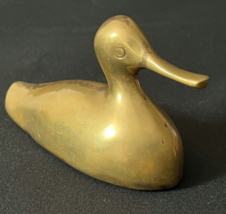 Vintage Brass Mallard Duck Paperweight 6&quot; Long - £19.90 GBP