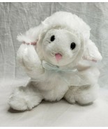 Dan Dee White Lamb Plush Sheep 7&quot; Blue Ribbon Stuffed Animal - £10.88 GBP