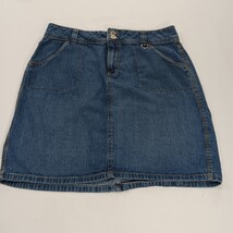 Faded Glory FL39101BD Women's Blue Cotton Denim Skirt Size 12 Waist 32" image 11