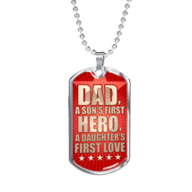 Father&#39;s Day Dad Necklace Gift Hero for son Stainless Steel or 18k Gold ... - $42.74+