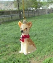 Quality Glass CHIHUAHUA III Blown Glass Dog Breed Christmas Ornament - £11.98 GBP