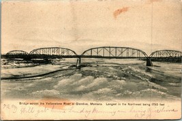 Bridge Over Yellowstone River Glendive Montana MT 1905 UDB Postcard S20 - £8.97 GBP