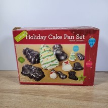 Holiday Cake Pans 7 Piece Set Santa Snowman Christmas Holidays - £10.23 GBP