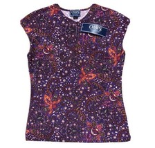 NWT CHAPS Women&#39;s Purple Boysenberry Floral Stretch Sleeveless Top size ... - $15.88