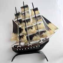 1981 Large Vintage USSR Model of Ship Sailing Handmade Horn Souvenir Sig... - $180.00