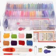 Colorful StitchCraft: 50-Color Wool Embroidery Kit with Sewing Tools for DIY Art - $83.11