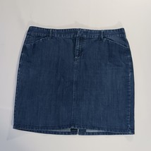 Old Navy Denim Jean Skirt Women's Size 18 Back Slit Blue Trouser Skirt RN#54023 image 12